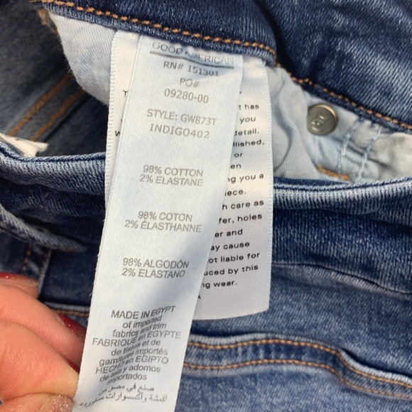 Good American Skinny Jeans Sz 4/27 Stretch Indigo Blue Light Distressed Designer - Picture 8 of 15